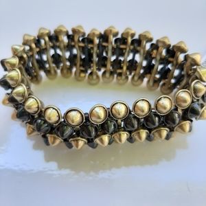 Rock & Republic Gold/Black Stretch Spike Bracelet